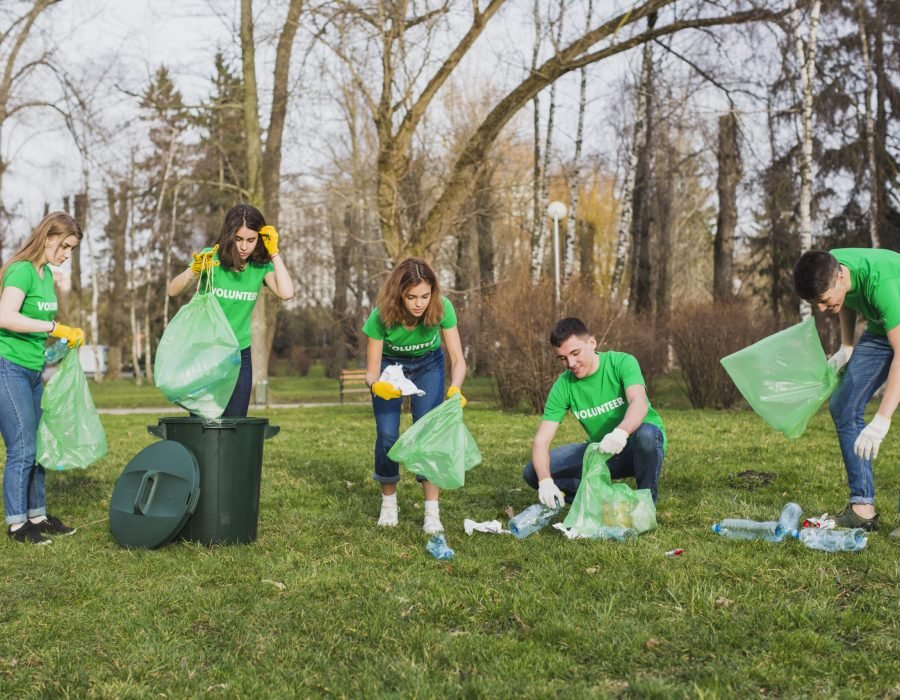 group-volunteers-collecting-garbage